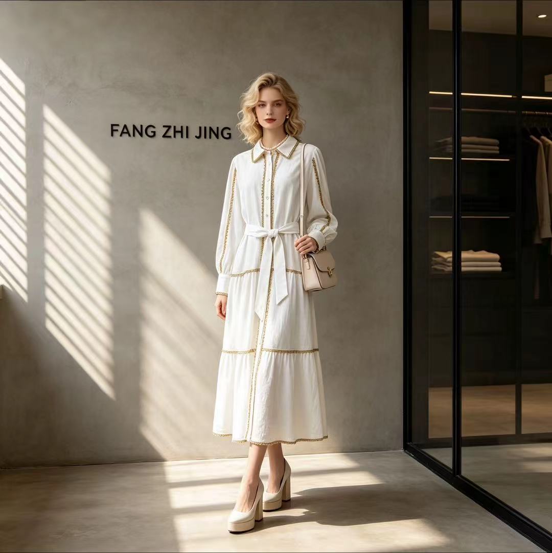 Wholesale White Dress With Gold Trim Orange Satin Tassel Charm | Alibaba.com