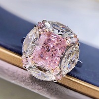 Bague en diamant de laboratoire brillant d'Europe et d'Amérique, bagues en moissanite, argent sterling 925, bague entièrement sertie de zircon