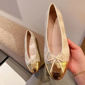 Zapatos de ballet planos de tacón bajo con lazo para mujer, nuevos y de alta calidad, punta redonda, tacón negro, zapatos de cuero pequeños - Product Image 2