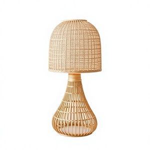 Lampe suspendue en rotin ovale de Style indien fait à la main nouvelle tendance suspension en bambou tissé bougeoirs en pierre maison de noël naturel - Product Image 1