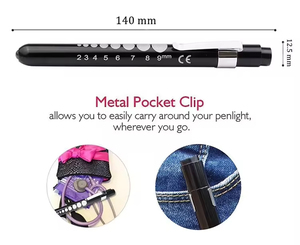 Mini Medical Nurses Doctor Aluminum Alloy Pupil Gauge Rechargeable AA Battery LED <b>Torch</b> Light <b>Pen</b> - Product Image 5