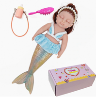 Muñeca Sirena Reborn de Silicona Sólida, Juguete Blandito de Sirena Bebé de Simulación Realista, Juguete Antiestrés para Niños, Regalo
