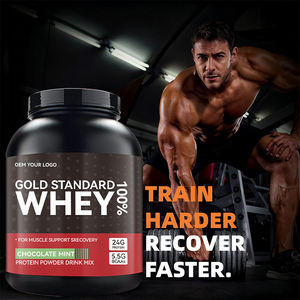 Isolat de protéines de lactosérum OEM 90% <span class=keywords><strong>Gold</strong></span> Standard 300g pour adultes, soutien musculaire et récupération sportive, GMP, Halal, sans gluten, BCAA, saveurs personnalisées - Product Image 2