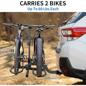 Porte-vélos d'<span class=keywords><strong>attelage</strong></span> Wobble Free Smart Tilting Pliant Vélo Voiture Racks <span class=keywords><strong>pour</strong></span> Standard Fat Tire et Vélo Électrique 2 Vélo 160 lbs Capac - Product Image 2