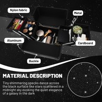 Trousse de Maquillage de Voyage en Aluminium Grande Capacité Résistante à l'Eau Durable avec 4 Plateaux Ajustables Portable – Stock US