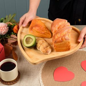 Eco Friendly Logo Personalizzato Solido di Snack di Frutta Da Dessert Cibo a Forma di Cuore Che Serve Piatto di Bambù Per Stoviglie - Product Image 5