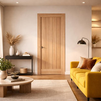 Portes de chambre en bois massif de style simple, portes intérieures contemporaines pour maisons modernes