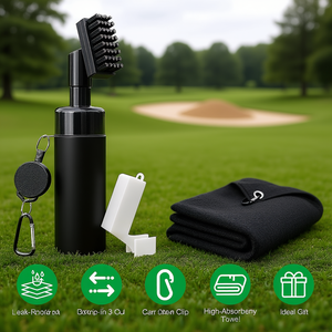 Kit per la pulizia delle mazze da golf, bottiglia d'acqua da 5 Oz con clip retrattile, resistente alle perdite, per golfisti - Product Image 2