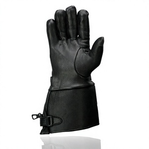 Guantes de Invierno de Cuero Negro Premium para Hombre, Impermeables, Resistentes al Viento, Térmicos, para Motociclismo, con Correa de Muñeca Ajustable - Product Image 4