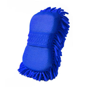 Éponge de lavage de voiture en microfibre corail bleue, outil de nettoyage automobile - Product Image 5