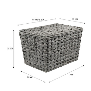 Hand-woven <b>rattan</b> <b>storage</b> <b>basket</b> for dirty clothes, suitable for organizing miscellaneous items and clothing, with lid, - Product Image 2