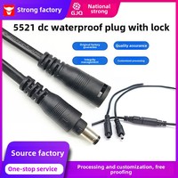 Câble d'alimentation GJQ à connexion étanche DC 5521, pour panneau LED anti-déchirure, avec contacts en cuivre mâle/femelle 2A