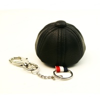 Personalizada abrasión de cuero resistente al desgaste Mini cremallera gorra de béisbol patrón llavero bolso llavero bolsa Accesorios