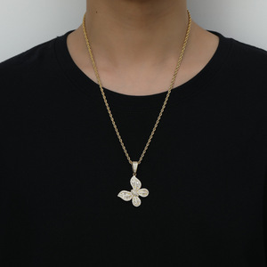 Collana con ciondolo a farfalla impilata, dolce e raffinata, collana in rame con zirconi stile Spice Girl. - Product Image 2