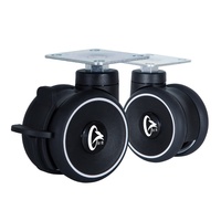 Protection pour tous les sols Roulettes de mobilier de bureau de 3 pouces Roulettes pivotantes résistantes aux chocs avec frein