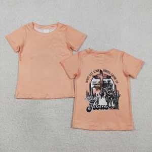Ensembles 2 pièces décontractés pour garçons : T-shirt et short Western Jesus en coton et élasthanne imprimé – Vente en gros de tenues pour frères - Product Image 2