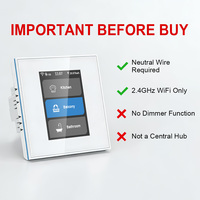 Promotion : Interrupteur mural intelligent L8 pour rideaux, écran tactile LCD, Tuya Wifi Zigbee, 1/2/3 gangs, compatible Smart Life, Smart Living, Alexa