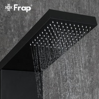 FRAP Ensemble de douche mural multifonctionnel noir en acier inoxydable pour salle de bain
