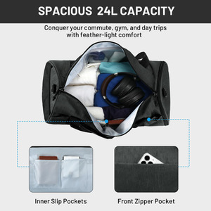 Lightweight Durable Duffle <b>Bag</b> with Separate Shoe <b>Compartment</b> 24L Capacity Water-Resistant Fabric for Travel Sports - Product Image 5