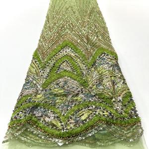 Tissu en tulle à paillettes <span class=keywords><strong>et</strong></span> broderie de perles pour robes de mariée - Product Image 1