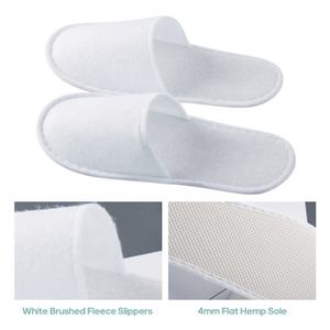 Ağırlama Spa için özel Logo çevre dostu otel terlikleri toplu yumuşak fırçalanmış kadife tek kullanımlık terlik - Product Image 3