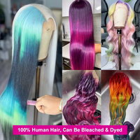 Perruques de cheveux humains chinoises blondes 613, lisses, de 12 à 28 pouces, abordables pour femmes noires, avec coupe pixie HD 100% naturelle, frontale en dentelle 13*6