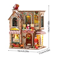 Nouveau produit 2026 M2516 Maison miniature de Noël enchantée, cadeau de Noël, maison de poupée, kit de maison de poupée en bois