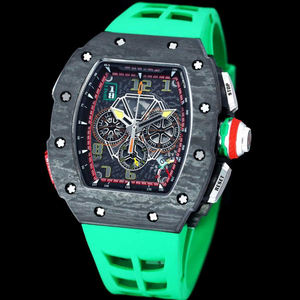 นาฬิกาข้อมือผู้ชาย ยี่ห้อ 2025RM รุ่นใหม่ ขนาด 48 มม. ตัวเรือนคาร์บอนไฟเบอร์ สายยาง ระบบอัตโนมัติเต็มรูปแบบ พร้อมฟังก์ชั่นปลุก หน้าปัดแบบเข็ม - Product Image 3