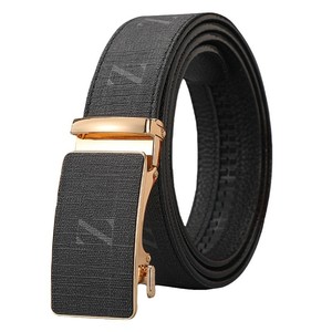 Mode hommes boucle automatique <span class=keywords><strong>ceinture</strong></span> alliage lettre <span class=keywords><strong>B</strong></span> ceintures en cuir fendu pour hommes cliquet mâle usine Logo personnalisé - Product Image 2