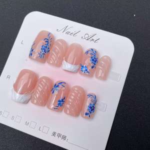 <span class=keywords><strong>Uñas</strong></span> artificiales Verano Estilo dulce Azul Flores <span class=keywords><strong>pequeñas</strong></span> Modelado tridimensional Alta calidad Reutilizable Fábrica al por mayor - Product Image 3