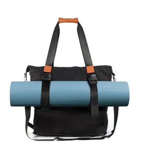 OEM ODM su geçirmez büyük kapasiteli geri dönüşümlü spor seyahat Yoga çantası RPET spor ayakkabı bölmeler ile spor çanta