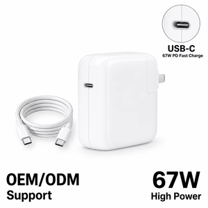 Adaptador <span class=keywords><strong>de</strong></span> Corriente para Portátil USB-C PD 3.0 <span class=keywords><strong>de</strong></span> 67W, 20.3V 3.3A, <span class=keywords><strong>Cargador</strong></span> CA con Carcasa Ignífuga para PC, Uso en Escritorio, para <span class=keywords><strong>iPhone</strong></span>/Macbook - Product Image 1