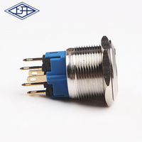 22mm 1NO 1NC interrupteurs métalliques momentanés étanches 12v lumière LED 5A 250V T85 interrupteur à bouton-poussoir en métal autobloquant