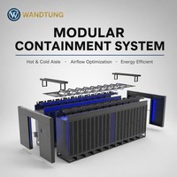Pusat Data Mikro Modular Pra-fabrikasi 42u Kabinet Pusat Data Terintegrasi Saluran Pendingin Kecil Ruang Server