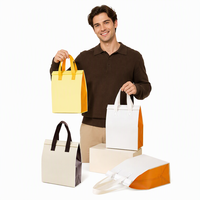 Sac isotherme de luxe jetable en non-tissé, couleurs contrastées, durable, isolé, imperméable, pour livraison chaude ou froide, vente en gros