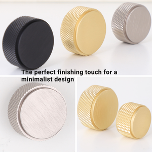 มือจับและลูกบิดตู้ครัวแบบโมเดิร์น ลูกบิดตู้ทองเหลืองโบราณลายขัดเงา - Product Image 3