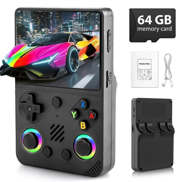 Newest RG36 PRO Retro 20+emulators Video Game Players 3.5inch 640X480 Resolutions 3000 Mah Portable Linux System CPU RK3326
