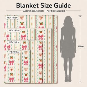 Chăn nỉ flanel in họa tiết Giáng Sinh, nơ ruy băng tùy chỉnh, bán buôn, màu kem sọc, dùng cho ghế sofa, ghế dài tại nhà - Product Image 4