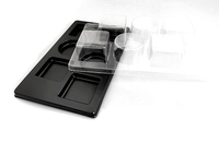 Barquette en plastique jetable avec couvercle transparent, rectangulaire, en PET et PP, taille personnalisable, OEM/ODM disponible, emballage alimentaire pour gâteaux