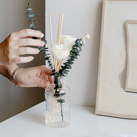 Diffuseur d'arômes de luxe à marque privée, 100 ml, en verre, avec cire de soja et bâtonnets en rotin, plusieurs parfums modernes pour la maison