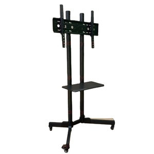 Support TV mobile universel moderne robuste à 2 niveaux pour téléviseurs de 32 à 70 pouces, chariot de sol réglable en hauteur - Product Image 1