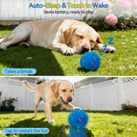 Intelligenter Interaktiver Automatisch Rollender Springender Hundeball USB-Aufladbar Elektrisches Haustier-Übungsspielzeug für Kleine und Mittelgroße Hunde