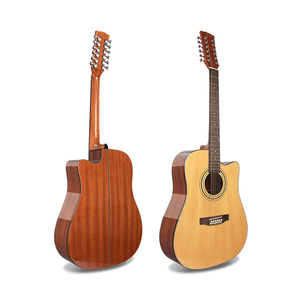 <span class=keywords><strong>Guitarra</strong></span> Acústica de 12 Cuerdas para Fingerstyle, 41'', Tapa de Abeto Brillante, Fondo y Lados de Sapele, <span class=keywords><strong>Guitarra</strong></span> Folk en Color Natural y Negro - Product Image 3