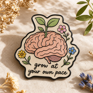 Gran Oferta: Pins de Metal Esmaltados Motivacionales al por Mayor, con Diseños de Dibujos Animados, Flores y Cerebro, para Decoración y Salud Mental - Product Image 3