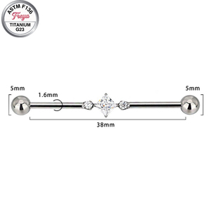 Bijoux de <span class=keywords><strong>piercing</strong></span> tendance : Boucle d'<span class=keywords><strong>oreille</strong></span> en titane ASTM-F136 G23 à filetage externe pour cartilage, barbell <span class=keywords><strong>industriel</strong></span> pour l'<span class=keywords><strong>oreille</strong></span> - Product Image 5