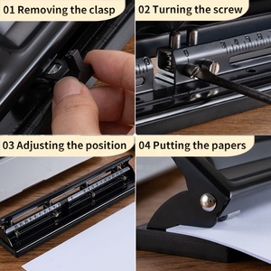 Tùy chỉnh kim loại sơn Bìa <span class=keywords><strong>3</strong></span>/<span class=keywords><strong>4</strong></span> lỗ puncher cho A4 kế hoạch, kim loại màu đen <span class=keywords><strong>4</strong></span> Nhẫn Vòng lỗ puncher cho chất kết dính, giấy đấm - Product Image 4