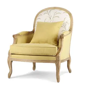 الفرنسية مزرعة العتيقة خشب متين أريكة نسيجية الترفيه اللكنة كرسي أريكة كرسي