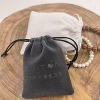 Pochette en tissu peluche avec cordon de serrage pour bijoux, sac à bonbons de mariage, rangement pour montres et cosmétiques, emballage sérigraphié pour rouges à lèvres et poudres