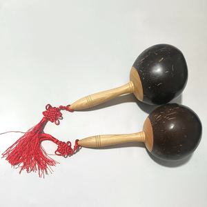 Maracas de Cáscara de Coco, Par de 24 cm, Tamaño Grande, Martillo de Arena, Instrumento Musical Rítmico, Accesorio para Festivales de Música y KTV - Product Image 2
