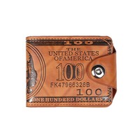 Dompet Pria Ultra Ringan Vintage PU dengan Slot Kartu Bisnis, Tempat Uang Kertas, Penutup Kancing Tekan, Pasokan Pabrik